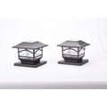 Maxsa Innovations Mission Style Post Top / Deck Light Metal and Glass, Dark Bronze, PK 2 41671